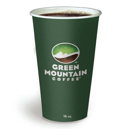 GREEN MOUNTAIN COFFEE Paper Hot Cups, 16 oz, Green Mountain Design, Multicolor, 1000PK 93768